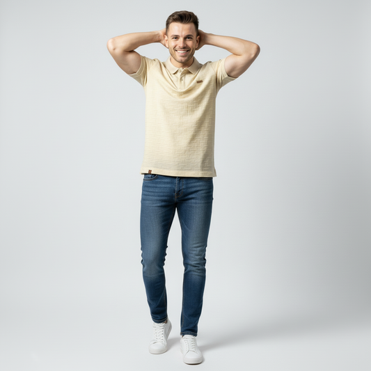 Polo Hombre Regular Fit Jacquard Alto Gramaje –  ref 91122