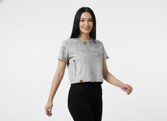 Blusa Beisbolera para Mujer Acid Wash