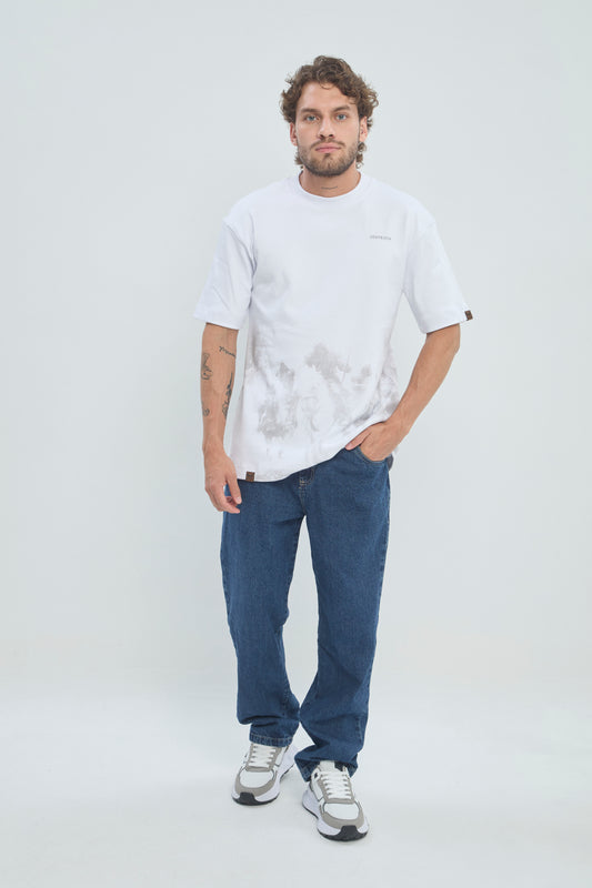 Camiseta Oversize Hombre Algodón Premium 360G con Estampado Serigrafía Caballería - REF:990301