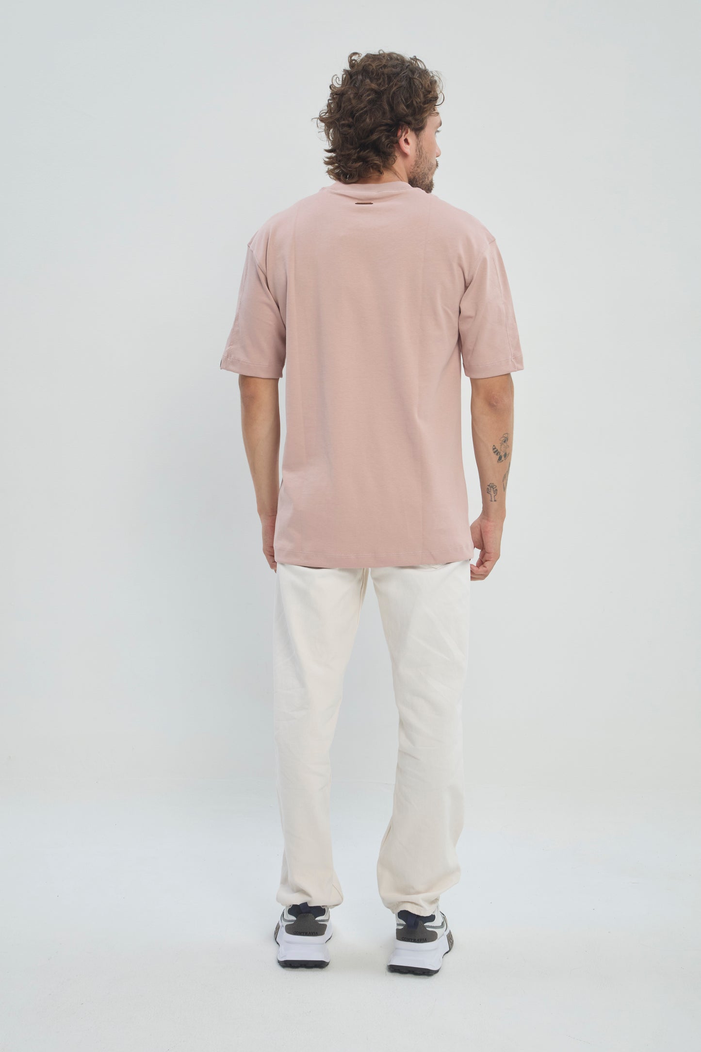 Camiseta Semi Oversize Hombre 250G Alto Gramaje con Bordado Tono a Tono Premium - REF: 970304