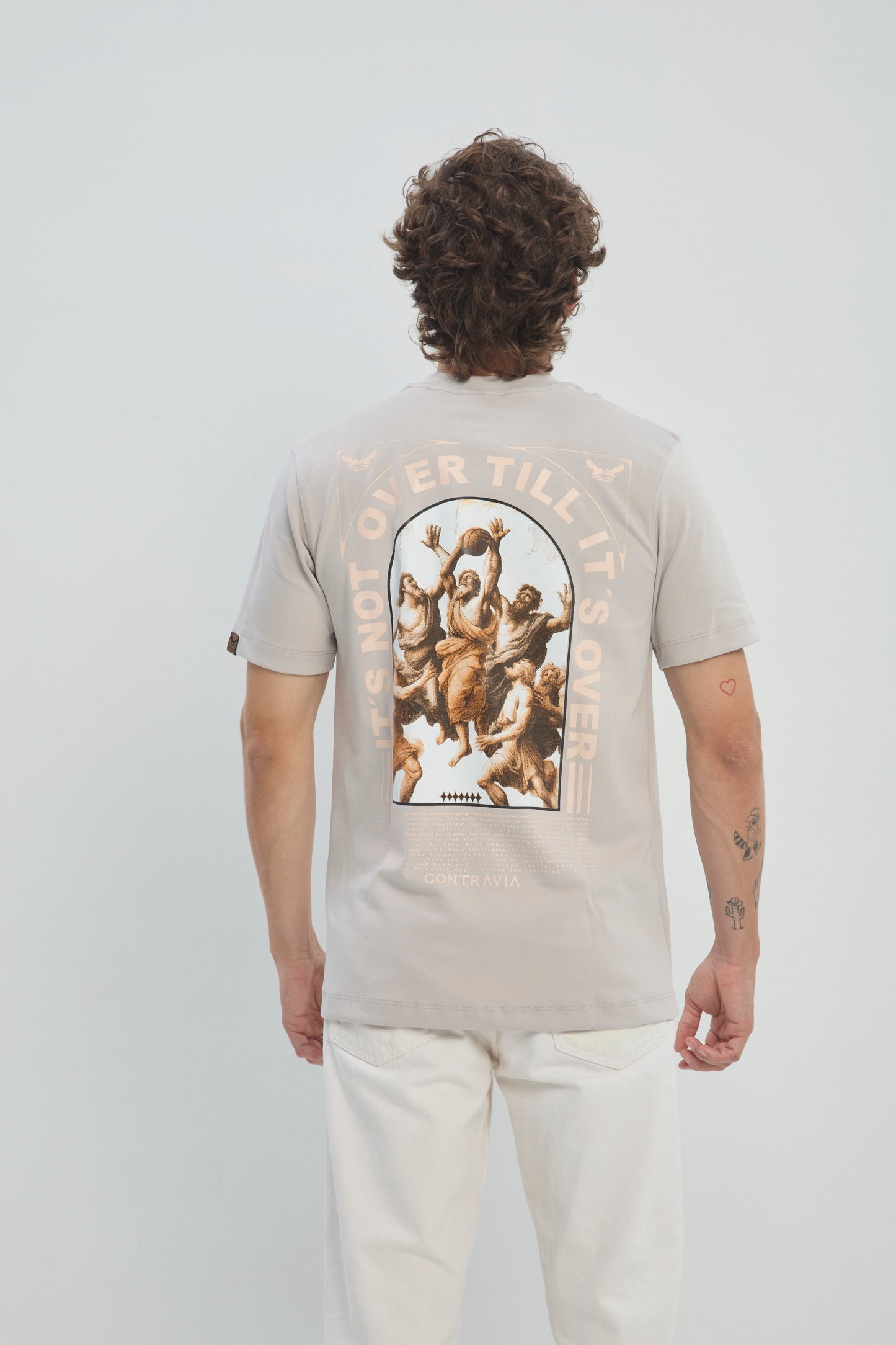 Camiseta Hombre Regular Fit 250G Alto Gramaje con Estampado Santos Basketball Premium