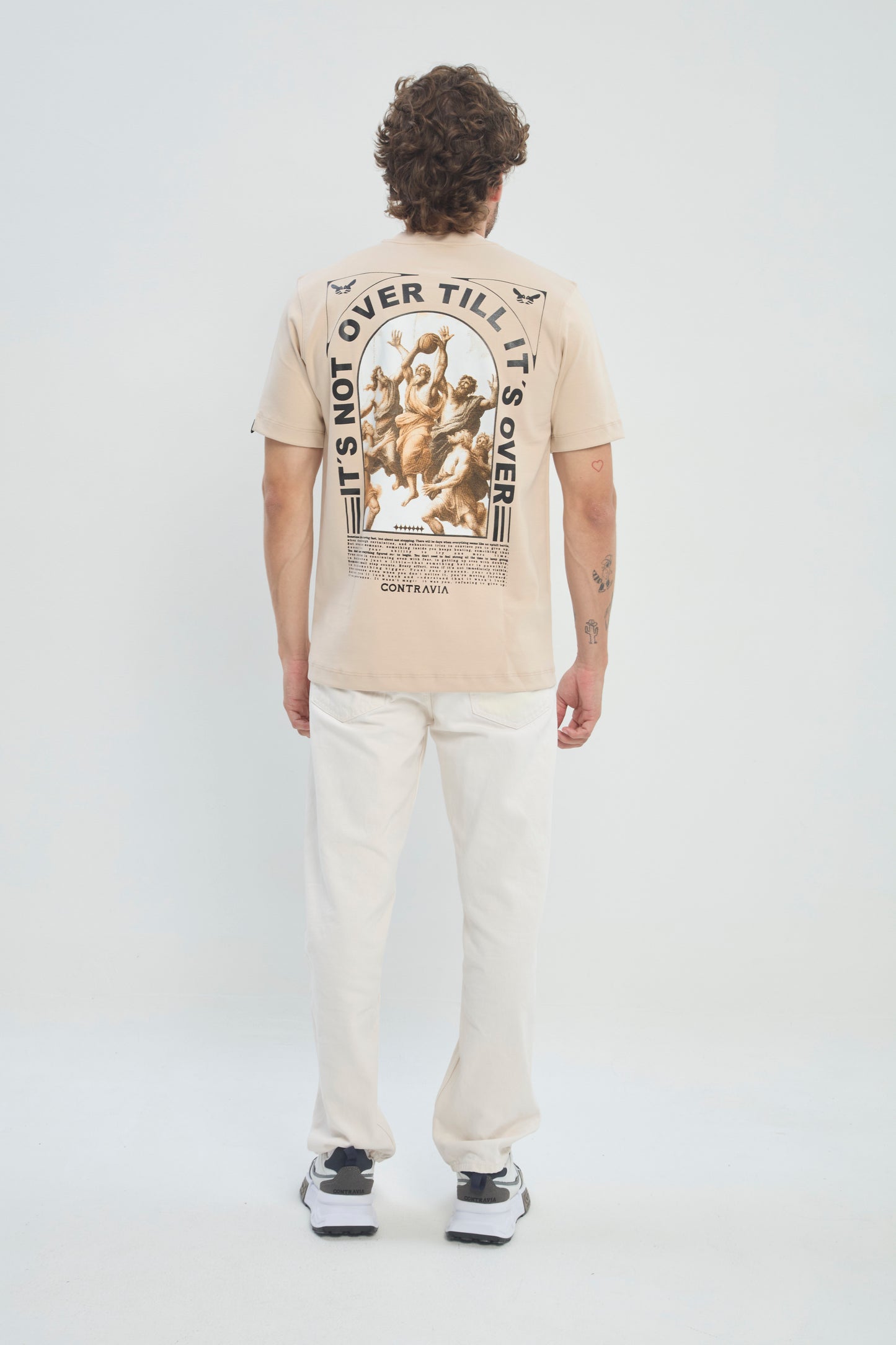 Camiseta Hombre Regular Fit 250G Alto Gramaje con Estampado Santos Basketball Premium