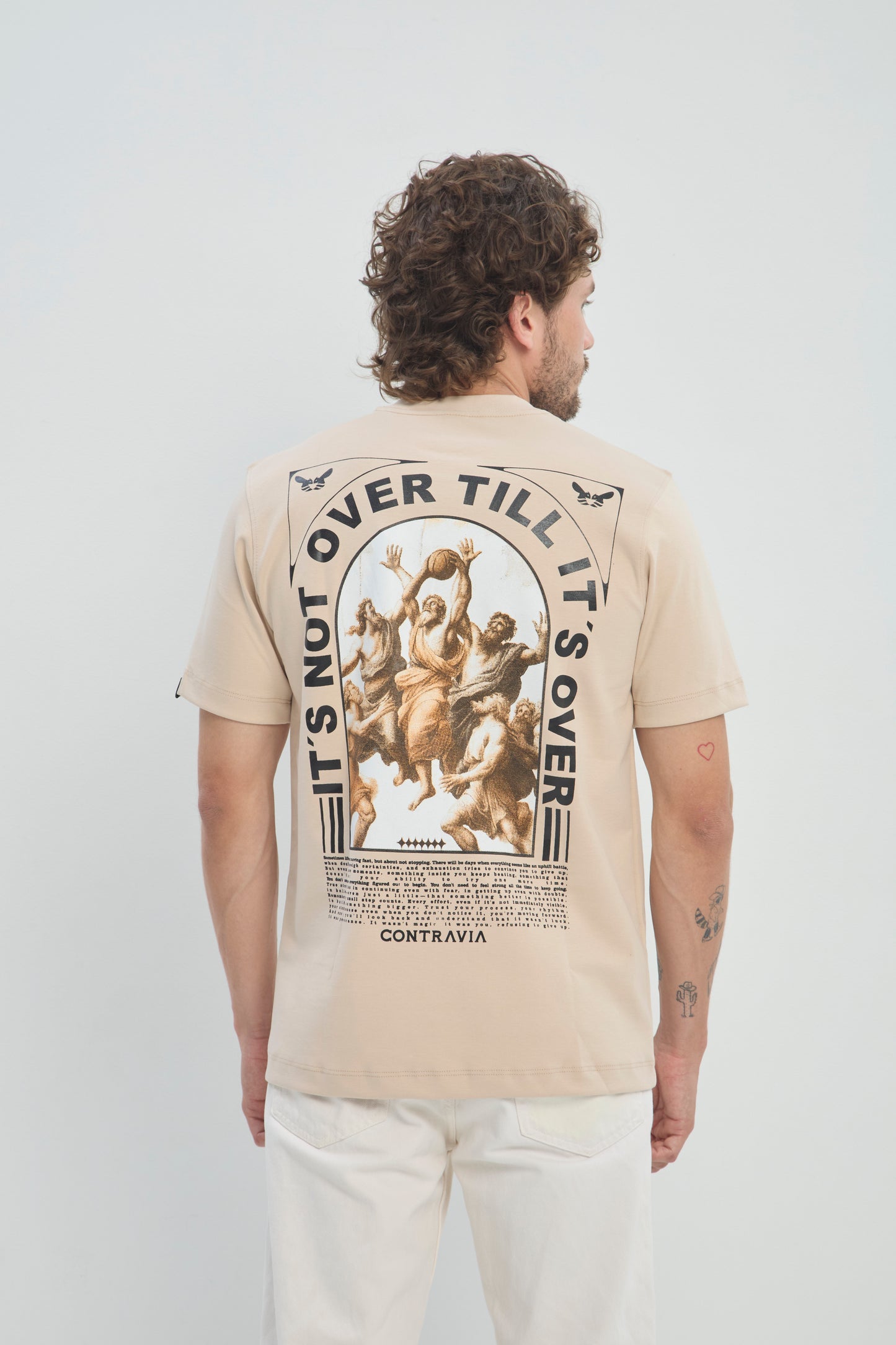 Camiseta Hombre Regular Fit 250G Alto Gramaje con Estampado Santos Basketball Premium