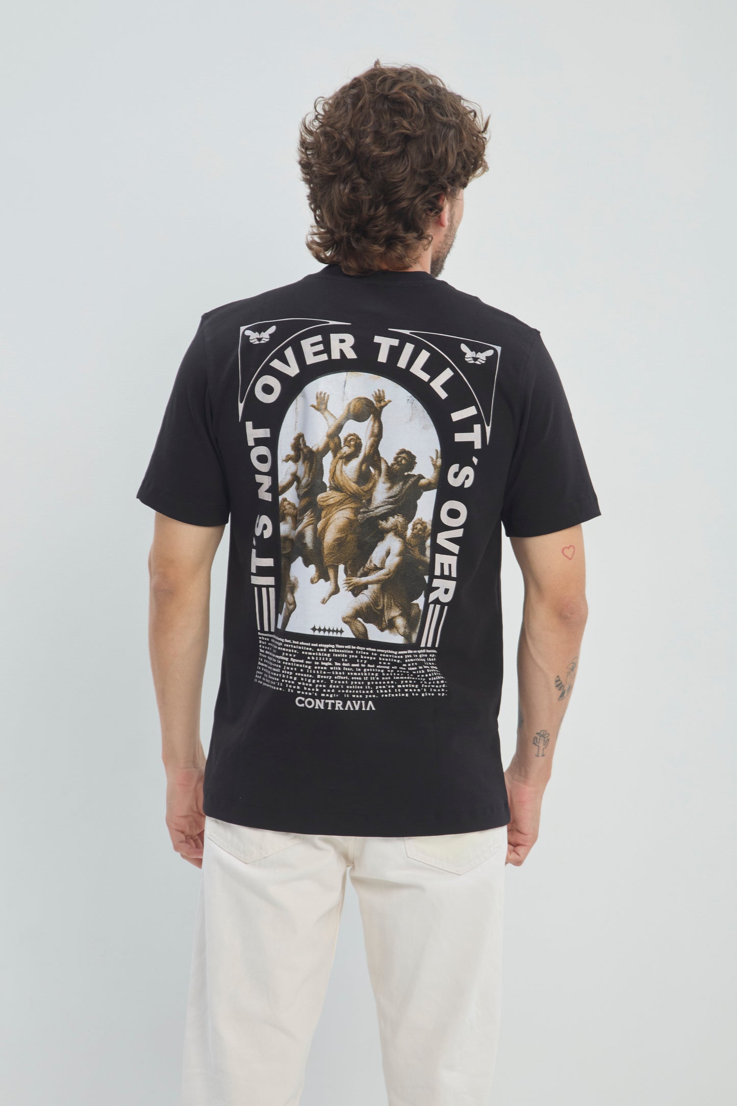 Camiseta Hombre Regular Fit 250G Alto Gramaje con Estampado Santos Basketball Premium