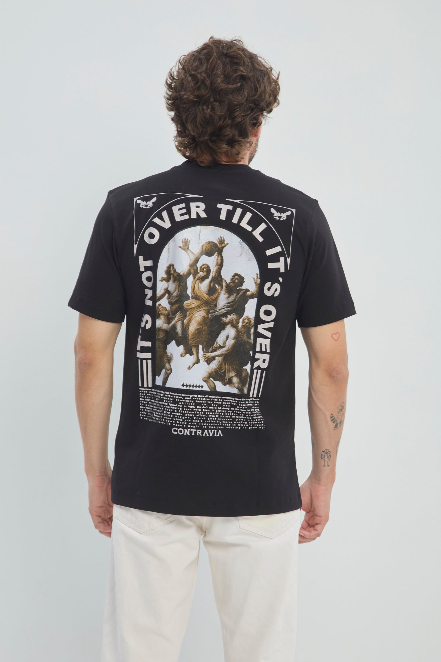 Camiseta Hombre Regular Fit 250G Alto Gramaje con Estampado Santos Basketball Premium