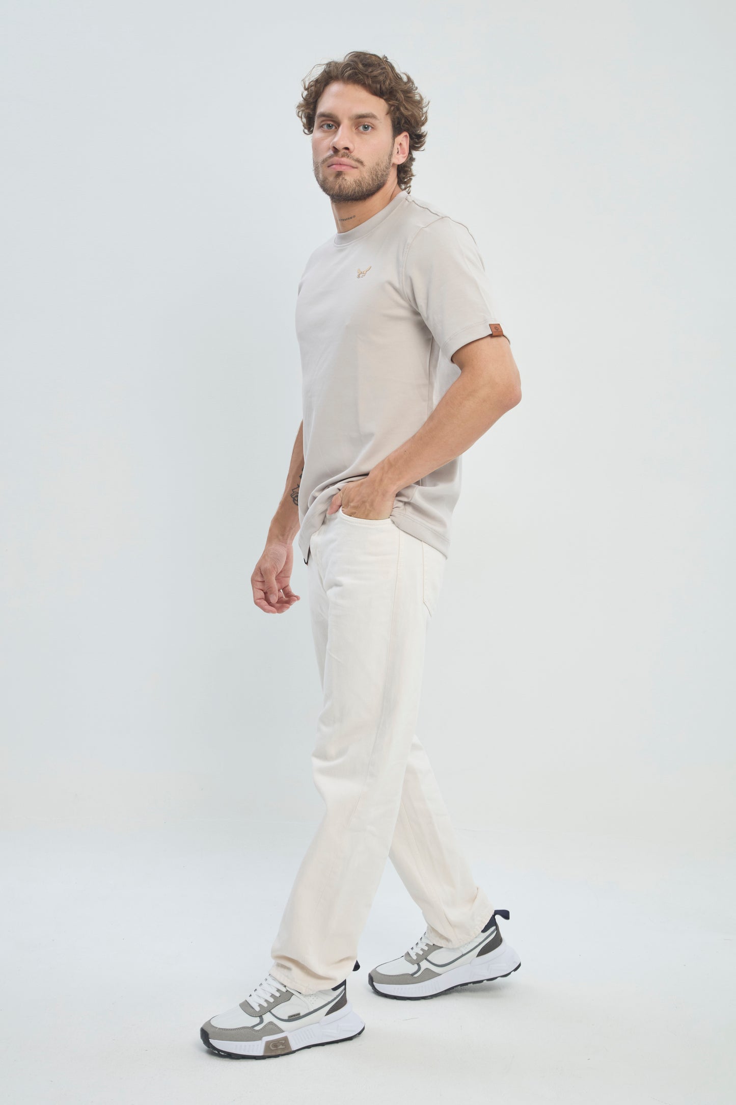 Camiseta Hombre Regular Fit 250G Alto Gramaje Minimalista, CLASICA