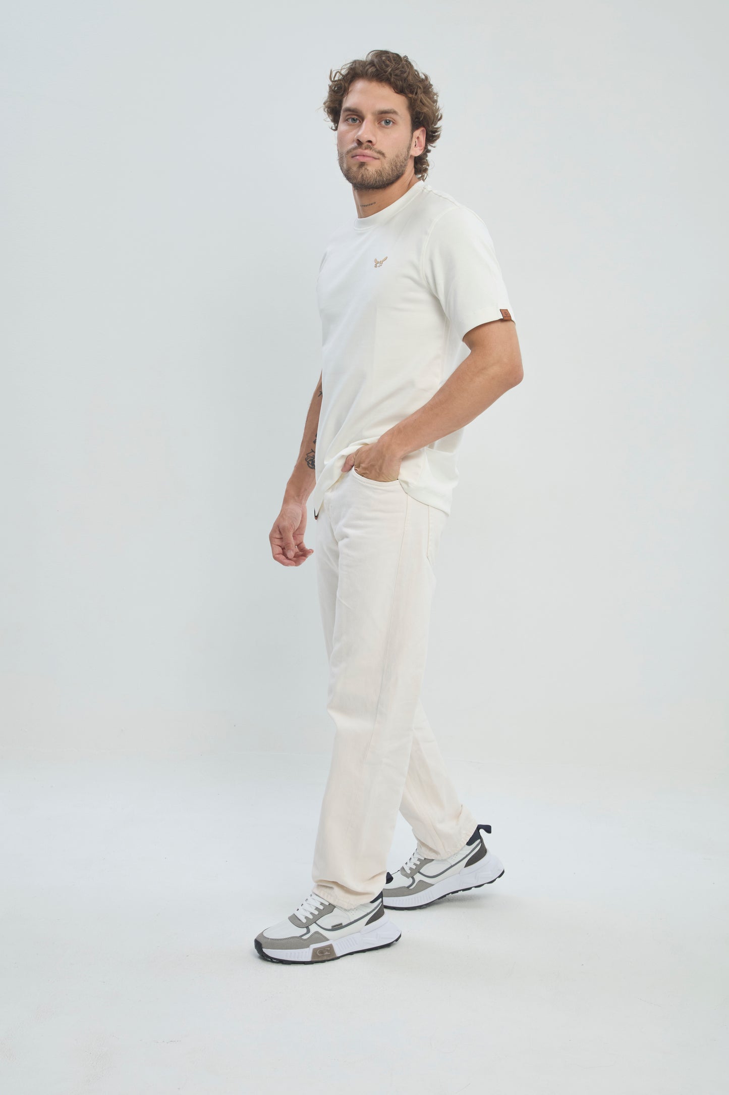 Camiseta Hombre Regular Fit 250G Alto Gramaje Minimalista, CLASICA