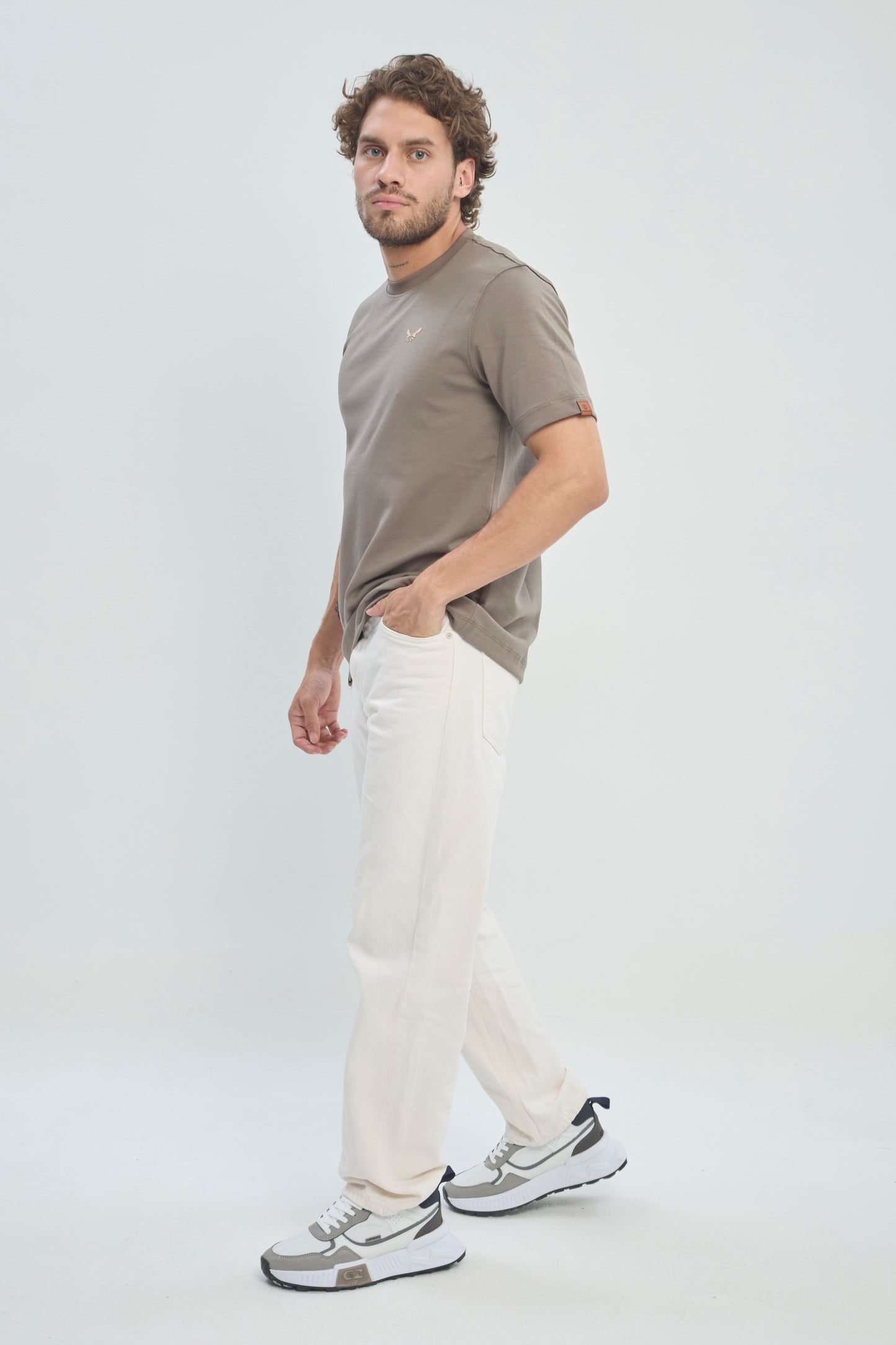 Camiseta Hombre Regular Fit 250G Alto Gramaje Minimalista, CLASICA