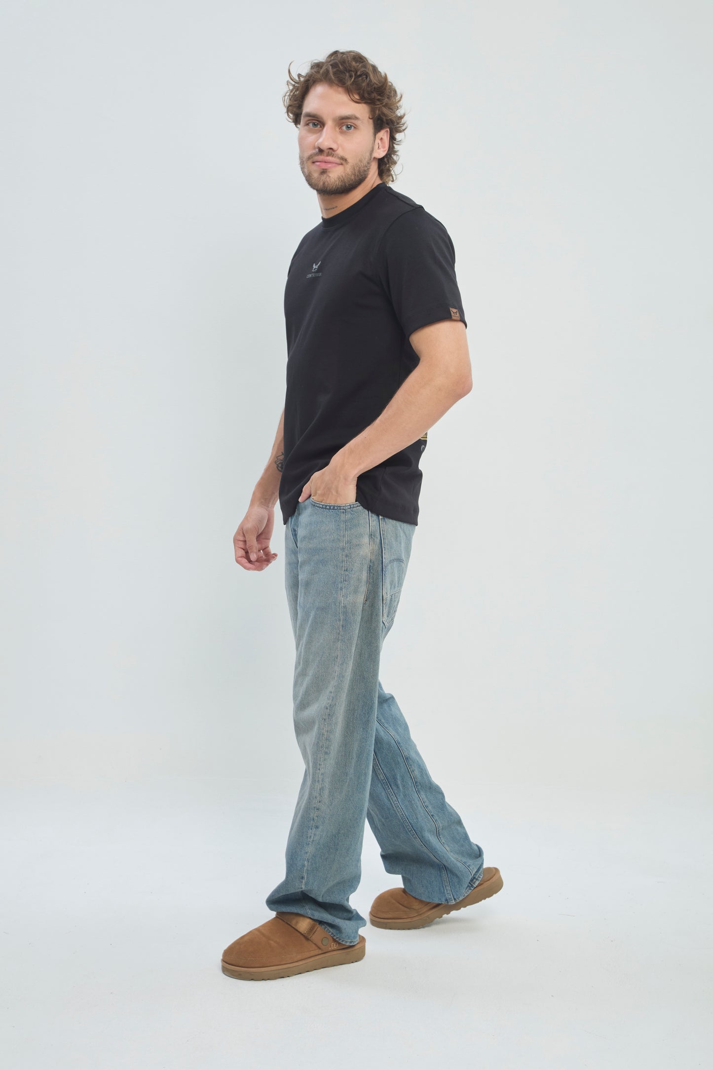 Camiseta Hombre Regular Fit 250G Alto Gramaje con Estampado Phoenix Ascendant Premium