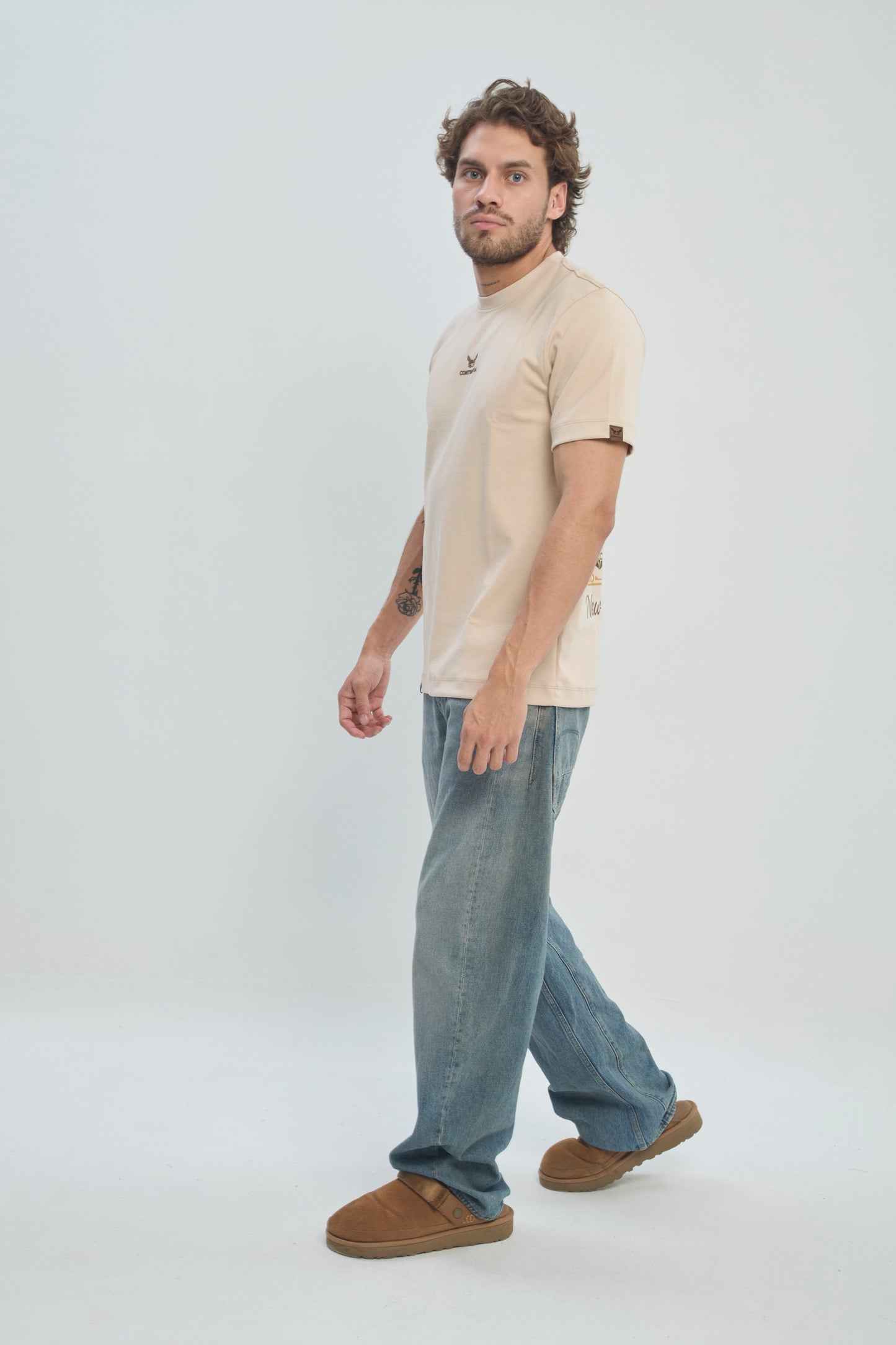 Camiseta Hombre Regular Fit 250G Alto Gramaje con Estampado Phoenix Ascendant Premium