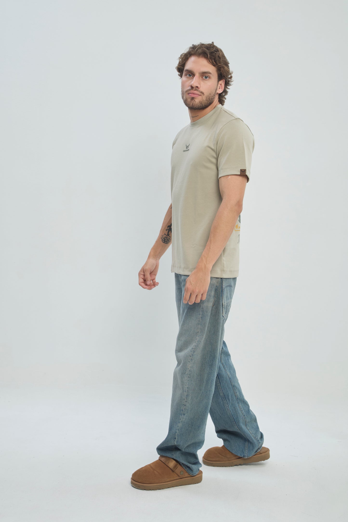 Camiseta Hombre Regular Fit 250G Alto Gramaje con Estampado Phoenix Ascendant Premium